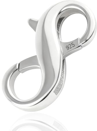 Armbandverschlüsse, Silberverschluss – 14 x 6 mm, Karabinerverschlüsse mit Doppelter Öffnung, Verschlüsse für Armbänder und Ketten, Ideal für die Schmuckherstellung, Perlen und DIY-Armbänder