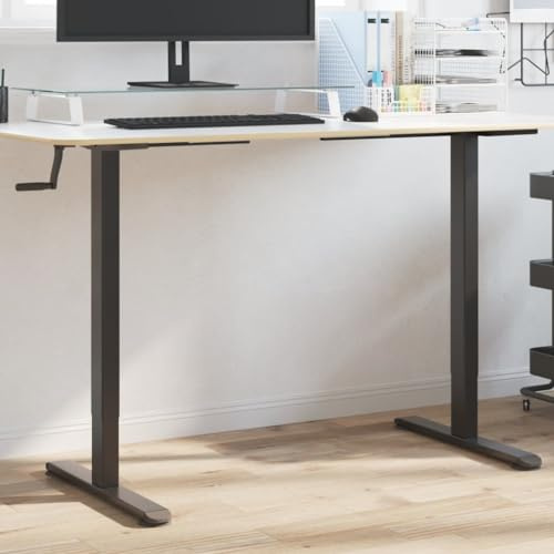 Tonture Höhenverstellbares Schreibtischgestell elektrisch, Schwarz, 94-135x60x70-114 cm, Robustes Stahl Gestell für Home Office, Gaming, Arbeitszimmer