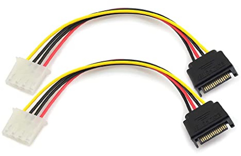 2 Pièces SATA 15 Broches Mâle Vers IDE Molex 4 Broches Femelle Câble Adaptateur D'alimentation D'extension De Disque Dur Pour Disques Durs Serial ATA Lecteur CD ROM Adaptateur Câble Disque Dur
