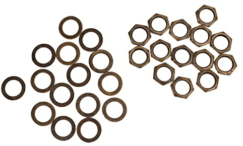 ZAICOLER 14-teiliges E-Bass-Klinkenmuttern-Unterlegscheiben-Set, Pitch-Metall-Muttern und Unterlegscheiben-Set, Gitarren-Bass-Klinkenbuchsen-Verbindungsset mit Sicherer Passform (Bronze)