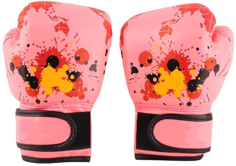 Stylebest Boxningshandskar för Barn Som Andas och är Moderiktiga för Kampträning för Barn Mellan 2 och 11 år med krok- och ögledesign (Rosa)