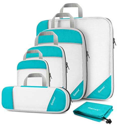 Gonex Borse per bagagli robuste e resistenti Possono essere utilizzate come borse per abiti 6-pezzi 6 pezzi, blu