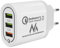 Maclean MCE479 Caricatore a Muro USB 3xUSB Universale Adattatore di Ricarica Rapida QC 3.0 3.6-6V/3A 6-9V/2A 9-12V/1.5 2X 5V/2.1A (Bianco)