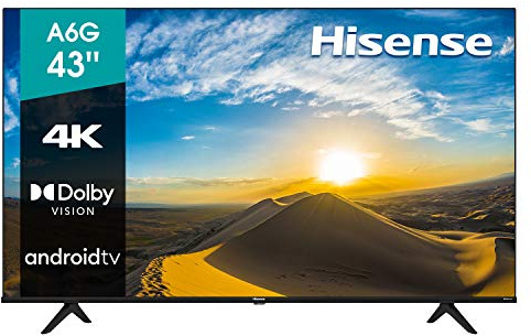 Hisense 43A6G 43-Inch 4K Ultra HD Android Smart TV with Alexa Compatibility (2021 Model)