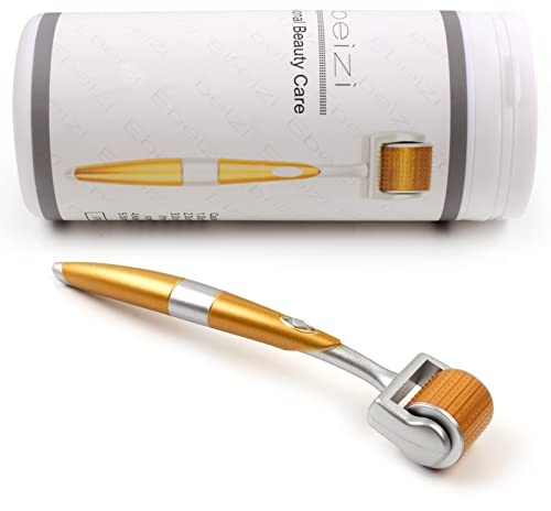 Dermaroller in titanio con micro aghi per la cura della pelle del viso e del corpo, favorisce la crescita della barba degli uomini, riduce la perdita dei capelli (1 mm)