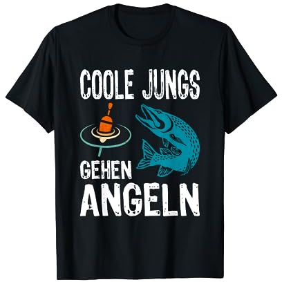 Coole Jungs gehen Angeln lustiges Fische Sportfischer Angler T-Shirt