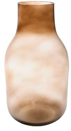 INNA-Glas Bauchige Blumenvase RAIDON aus Glas, orange-braun-klar, 30 cm, Ø 22 cm - Farbige Vase