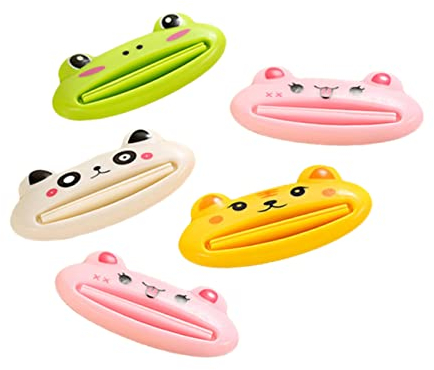DRESSOOS 5 Pezzi Dispenser Per Spremitura Di Tubetti Di Dentifricio A Forma Di Animale Facili Da Spremere Per Ragazzi E Ragazze Accessori Per Il Bagno Riutilizzabili Per Adulti