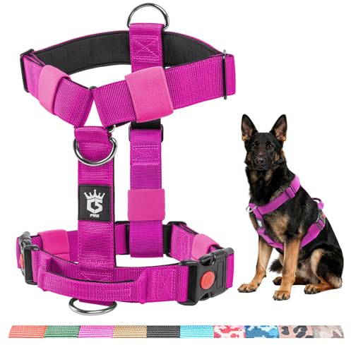 TSPRO Schweres Taktisches Hundegeschirr für Mittelgroße bis Große Hunde | Robustes Material, Schnellverschluss, Gepolsterter Griff, 3,8 cm Breit, Verstellbar, Zugfreies Design, Ideal für Spaziergänge