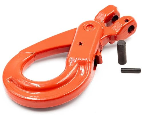 Alfa Logistik Gancio a Forcella con Chiusura Automatica WLL 2000kg - Gancio per Catena - Catena di Ancoraggio - Gancio per Imbracatura