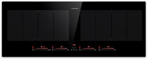 Klarstein Ceramic Hob Cooktop, 4 Zone Electric Cooker With Combinable Zones, 7200W Table Top Induction Cooktop, Touch Control, Slide Design