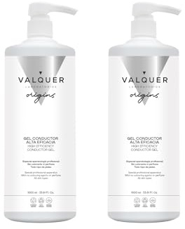 VALQUER Gel Conduttivo a Ultrasuoni Viso e Corpo Professionale | 2 x 1 L | Gel conduttivo professionale per ultrasuoni, radiofrequenza, IPL e laser | Base acquosa, incolore, inodore e idrosolubile