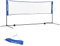 SPORTNOW Badmintonnetz Set Faltbares Volleyballnetz, 103/120/155H cm Höhenverstellbar Federballnetz Tennisnetz mit Transporttasche Indoor Outdoor, Metall Polyester Blau