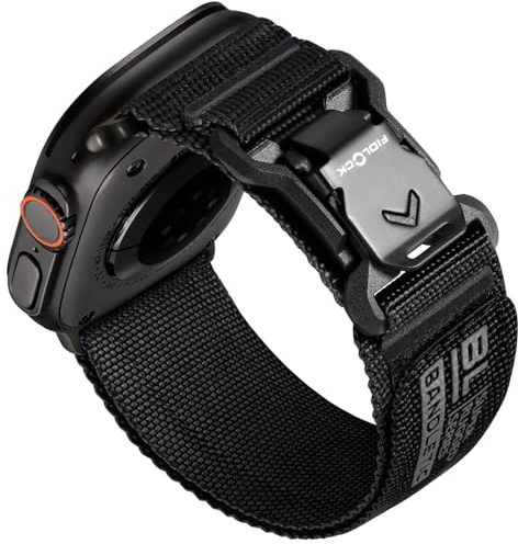 Bandletic Kompatibelt med Apple Watch Ultra 2/Ultra armband – 49 mm 45 mm 46 mm 44 mm 42 mm armband, R-nylon, mjukt ventilerande sportband med magnetstängning för iWatch Series SE 10 9 8 7 6 5 4 3 2