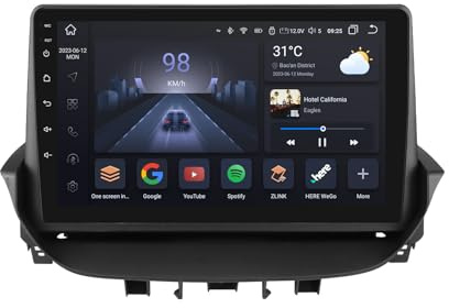 Ossuret Android 14 Radio de Coche para Renault Laguna 2 (2001-2007), 8 núcleos 6G+64G GPS Navi Pantalla táctil QLED de 9 Pulgadas con CarPlay Android Auto Bluetooth WiFi 4G LTE DSP RDS (Modelo B)