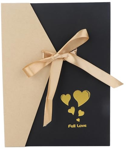 MEEVINWH Vintage Cardboard Scrapbook, Photo Album with Refillable Pages, Embossed Journal for Memory Preservation, Large Size Photo Storage (full of love)