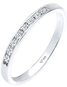 Elli DIAMONDS Ring Damen Aufsteckring Funkelnd mit Diamant (0.04 ct.) in 925 Sterling Silber