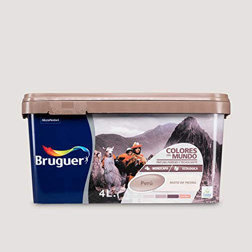 Bruguer Colores del Mundo Pintura para paredes monocapa Perú Matiz de Piedra 4 L