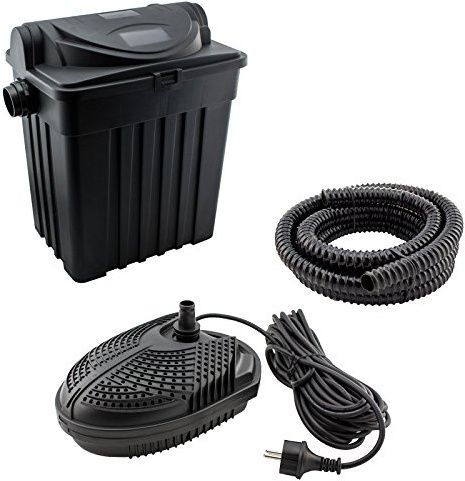 JAD YT-02 - Teichfilter-Set für Teiche bis 9000L: inkl. UV-Filter, Pumpe, Schlauch und Zubehör, Filtersystem UVC 11 Watt Teichpumpe 2000l/h