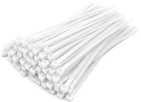 100pcs Cable Tie | White Zip Ties 6 Inch (2.5 mm) Strong Nylon Plastic Zip Tie Fastening System for Home, Cable-Tie Organization for Office Use, Durable Cable Ties for Garden & Outdoor Management