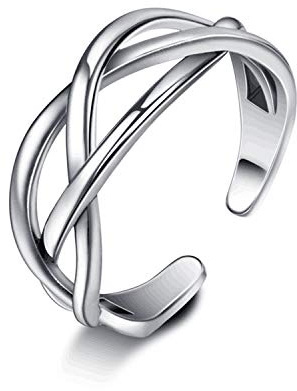 SNORSO Women's S925 Sterling Silver Thumb Ring Celtic Knot Adjustable Open Ring