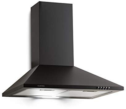 Klarstein Zugspitze 60 Cooker Hood - wall-mounted extractor hood, 65 W, max. 337 m³/h extraction, exhaust/recirculation, hob lighting, incl. mounting material and grease filter, black