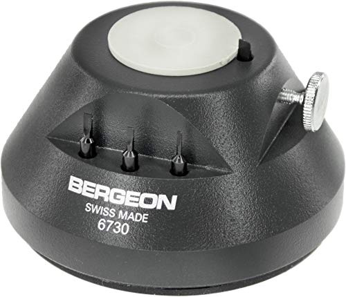 Bergeon 6730 Sockel, zum Schrauben und Entschrauben von Uhrenarmbändern, Stiftentferner, mit 4 Schraubendreherklingen, Werkzeug für Uhrmacher
