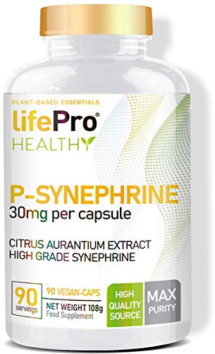 Life Pro P-Synephrine 30mg 90 Vegancaps Citrus Aurantium Extract | P-Sinefrina Vegana | Remedio natural para la pérdida de grasa | Reduce el apetito | Gran efecto termogénico | En cápsulas