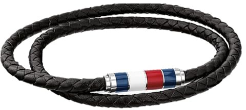 Tommy Hilfiger Jewelry Geflochtenes Lederarmband für Herren - Erhältlich aus Schwarz, Blau und Braun