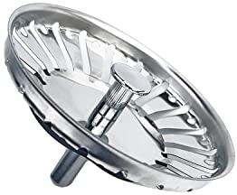 Qrity 1x Stainless Steel Kitchen Sink Plug Strainer, 84mm Diameter, Rod Length 33mm Waste Plug, Food Catcher, Easy Clean & Quick Drain