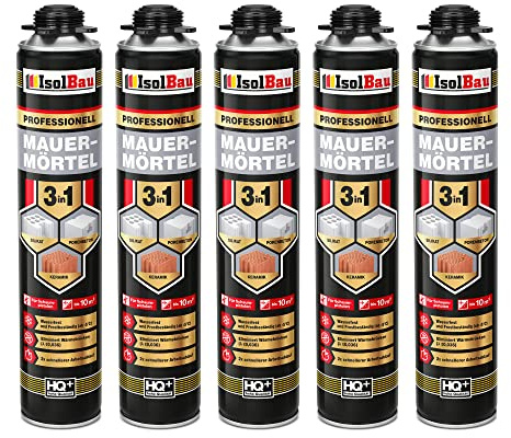 Mauermortel Mousse de montage 3 en 1 Mortier en polyuréthane 5 x 750 ml