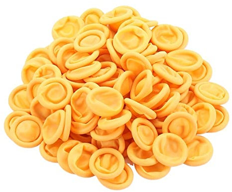 HUFFA 100 Pcs Disposable Finger Cover Natural Rubber Non-slip Anti-static Latex Finger Cots Fingertips Protector Gloves Nail Art Tool (Color : yellow)