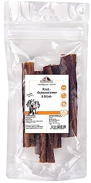 TACKENBERG Ochsenziemer, getrocknet – Kauartikel zur Barf Ergänzung für Hunde, 1000 g