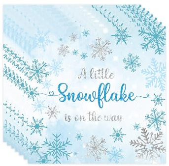 20 Stück Servietten Papier Weihnachten,Weich Blaue Schneeflocken Party Servietten Papierservietten Partygeschirr,Cocktail Abendessen Party Winter Fest Tischdekoration Partydeko Weihnachten Zubehör