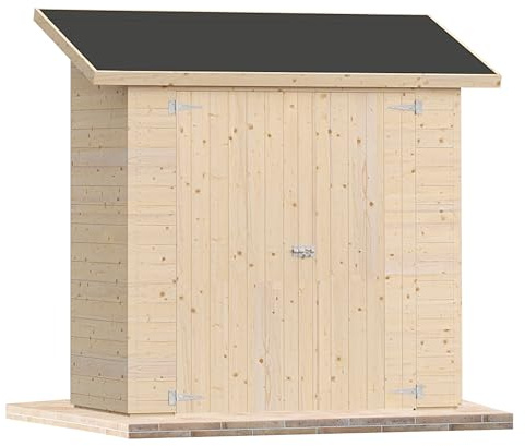 Casetta da giardino in legno per esterno 2Mq 200x100 20mm MADE IN ITALY mod. BERGAMO - casetta in legno, armadio rimessa attrezzi, deposito, box ideale per terrazzi e balconi (Con Pavimento)