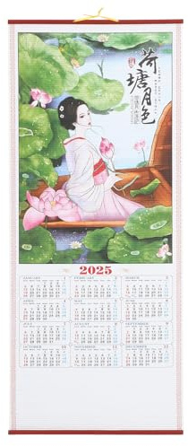ABOOFAN 2025 Chinesischer Wandkalender: Chinesischer Tierkreiszeichen-Schlangen-Hängekalender Jahr Der Schlangenkalender Monatlicher Mondkalender Fengshui- Für B