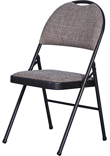 Balkonfreizeit-Klappstuhl, Esszimmerstuhl Klappbar Haushalt, Einfacher Tragbarer Rückenlehnenstuhl, Leichter Bürostuhl, Tragkraft: 150 Kg(Coffee Color)