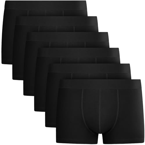 QINCAO Boxershorts Herren 6er Pack Männer Unterwäsche Unterhosen Men Retroshorts Boxer Baumwolle