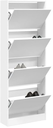 Iiaky Schuhschrank Shoes Cabinet Schuhaufbewahrung Schuhschrank Flur Weiß 60x21x125,5 cm Holzwerkstoff - 839903