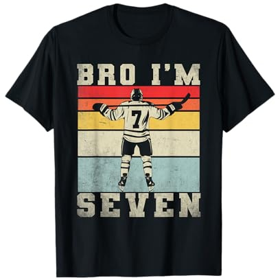 7th Birthday Ice Hockey Boy 7 Year Old Hockey Player T-Shirt