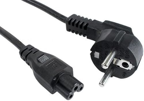 Notebook Netzkabel Schukostecke Stromkabel 1-1,5 Meter 3 polig Kleeblatt 3 Polig AC VDE Zertifiziert. Passend für HP IBM Acer Dell Lenovo Micky Maus Kabel Mickymaus (1m Winkel)