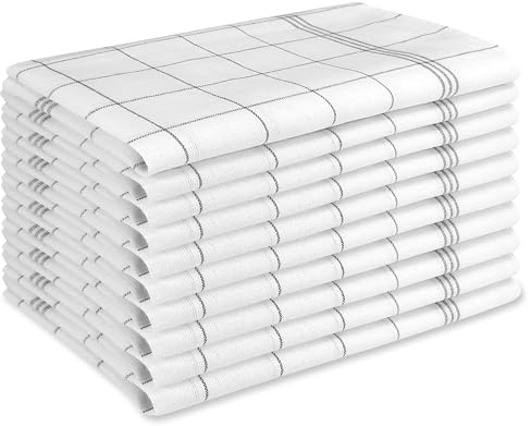 BARBONS Geschirrtücher Baumwolle Küchentücher 10er Set 50x70 cm Schwarz | Extrem Saugstark - Oeko-TEX Zertifiziert - Küchenhandtücher - Trockentücher - Geschirrhandtücher - Waschbar bis 90 C