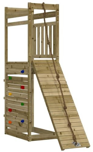 Willood Spielturm Imprägniertes Kiefernholz 53 x 174 x 207 cm Klettergerüst mit Kletterwand Kinder Kletterturm mit Sandkasten Spiel-Zubehör für Garten