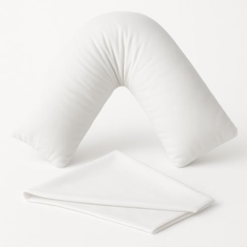 House 22 V Pillow with Pillowcase – Hypoallergenic & Orthopedic V Shaped Pillows for Ultimate Comfort – Ideal for Maternity, Nursing, and Relaxation
