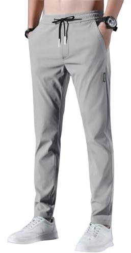 Generisch Jogginghose Herren Lang Sporthose Leichte Atmungsaktiv Schnelltrocknend Trainingshose Freizeithose Mit Reißverschluss Am Bein Schlupfjeans Sport Weit