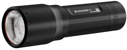 Ledlenser P7 LED-ficklampa, 650 lm, kraftfull 400 m justerbart fokus, lätt, upp till 30 timmars batteri, IP54 vattentålig, x4 AAA batteridriven ficklampa för camping, vandring, hundpromenader