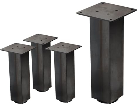 ML-Design 4er Set Tischbeine I-Design 30 cm Industrial, Tischgestell aus Metall, pulverbeschichteter Stahl mit Profil 8x8 cm, höhenverstellbare Möbelfüße, Möbelbeine für Couchtische Bänke & Sideboards