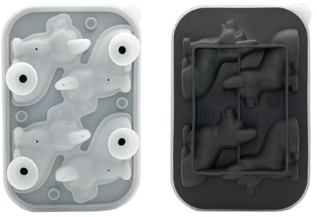 GMBYLBY 4 cavités cubes glace pour chien 3D moule moule en silicone qualité alimentaire pour décoration de boissons à glace domestique produisant moule