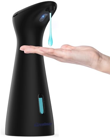 Greatmay Automatic Soap Dispenser with 4 Adjustable Levels, 400 ml Electric Liquid Soap Dispenser, IPX6 Waterproof, Battery-Operated Disinfectant Dispenser for Bathroom, Kitchen