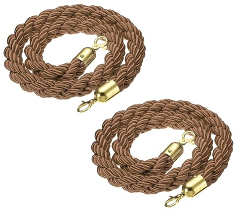 LQSYBHD 2 Pc Corda Barriera con Ganci A Scatto,Stanchion Rope con Ganci,Corda Stanchion,Corda per Corrimano,Corda di Velluto,per Pali,Controllo Folla(Size:8ft)